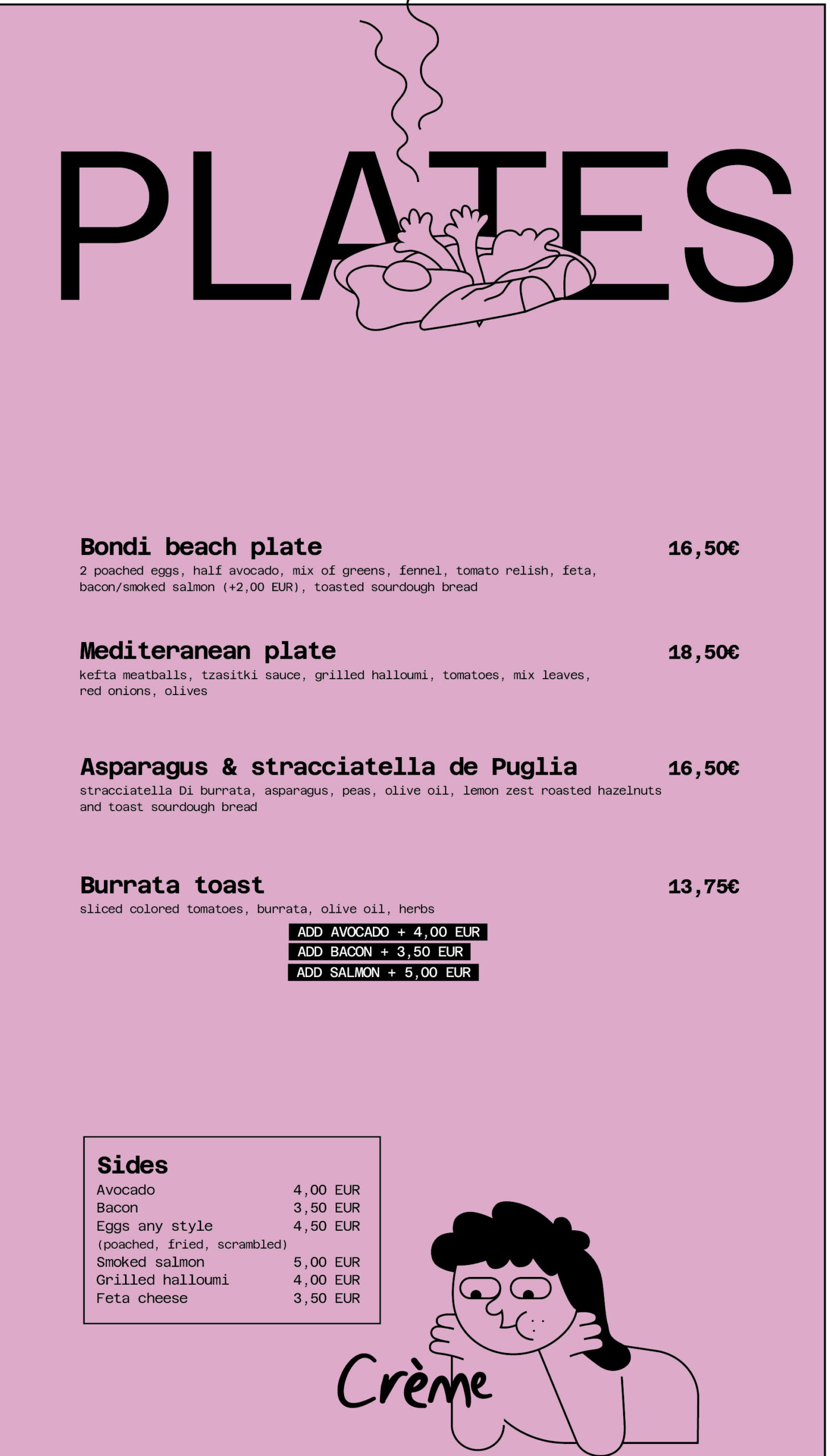 creme brussels all day eatery and coffee. best brunch dealer speciality coffee plates